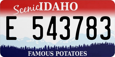 ID license plate E543783