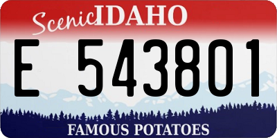 ID license plate E543801