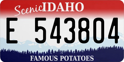 ID license plate E543804