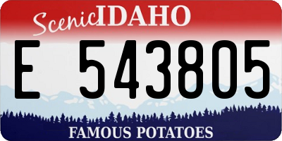 ID license plate E543805