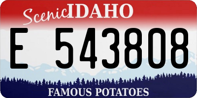 ID license plate E543808