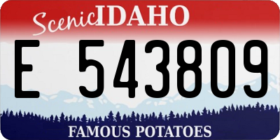 ID license plate E543809