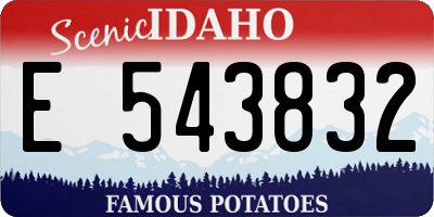ID license plate E543832