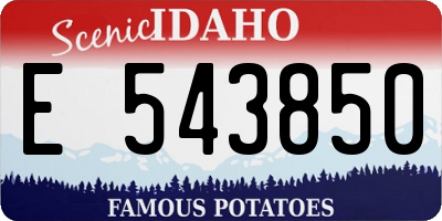 ID license plate E543850