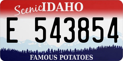 ID license plate E543854