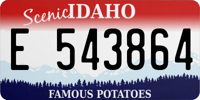 ID license plate E543864