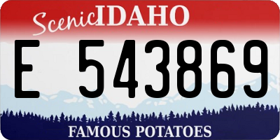 ID license plate E543869