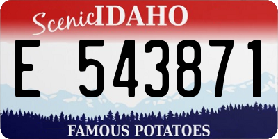 ID license plate E543871