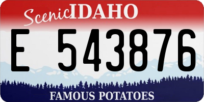 ID license plate E543876
