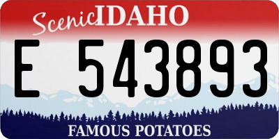 ID license plate E543893