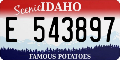 ID license plate E543897