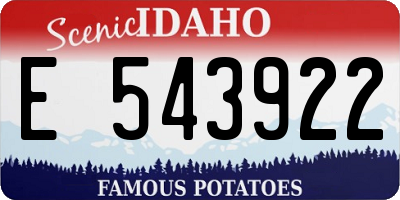 ID license plate E543922