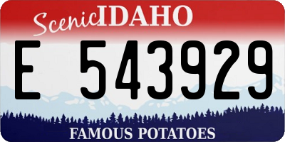ID license plate E543929