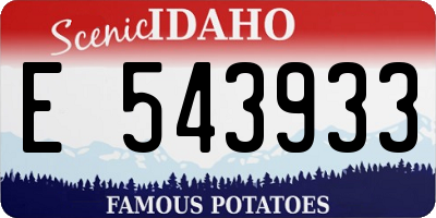 ID license plate E543933