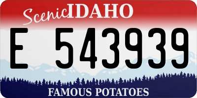 ID license plate E543939