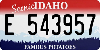 ID license plate E543957