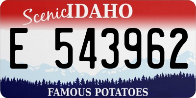 ID license plate E543962