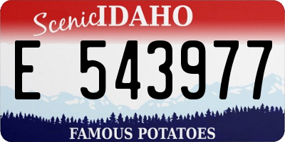 ID license plate E543977