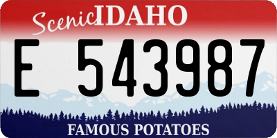 ID license plate E543987