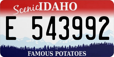 ID license plate E543992