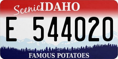 ID license plate E544020