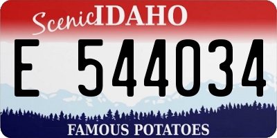 ID license plate E544034