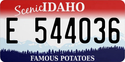 ID license plate E544036