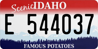 ID license plate E544037