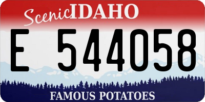ID license plate E544058