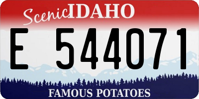 ID license plate E544071