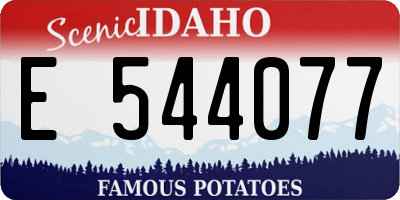 ID license plate E544077
