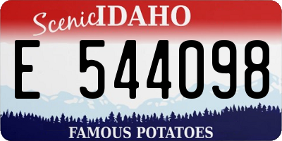 ID license plate E544098