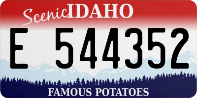 ID license plate E544352