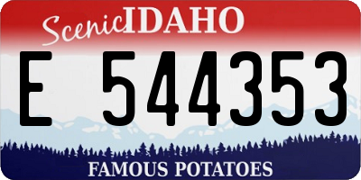 ID license plate E544353