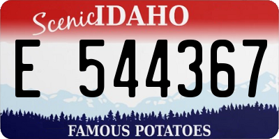 ID license plate E544367