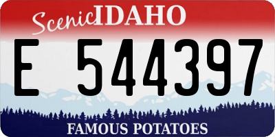 ID license plate E544397
