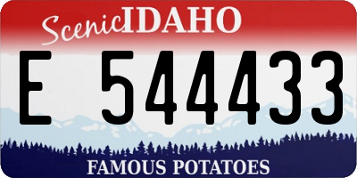 ID license plate E544433