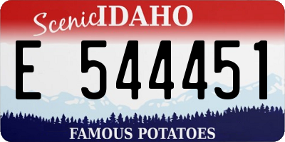 ID license plate E544451