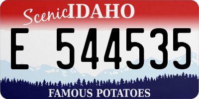 ID license plate E544535
