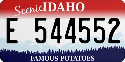 ID license plate E544552