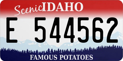 ID license plate E544562