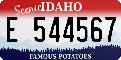 ID license plate E544567