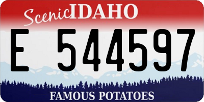 ID license plate E544597