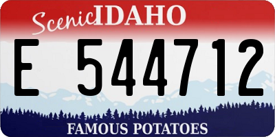 ID license plate E544712