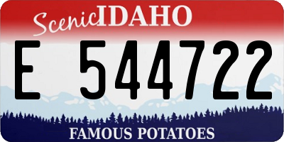 ID license plate E544722