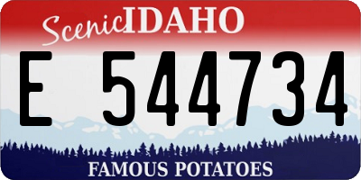 ID license plate E544734