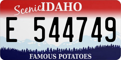 ID license plate E544749