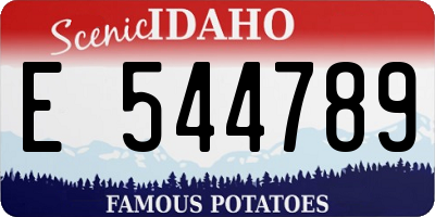 ID license plate E544789