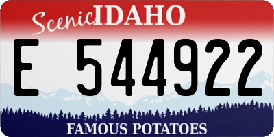 ID license plate E544922