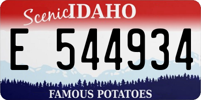 ID license plate E544934